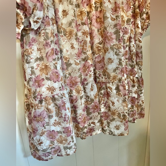 STUNNING Watercolor floral dress NWT size L and 1X - Picture 5 of 5